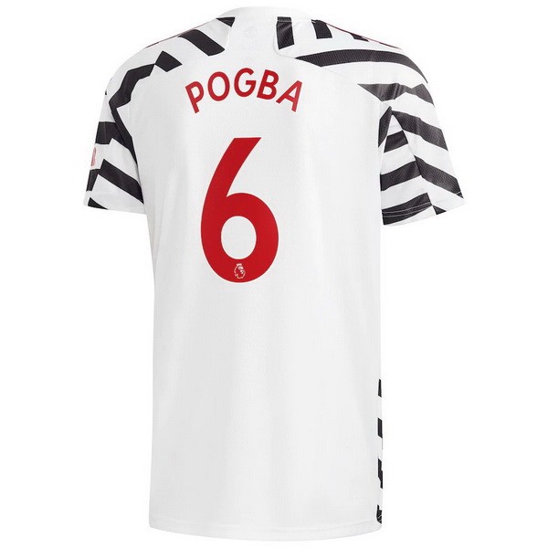 Camiseta Manchester United NO.6 Pogba Replica Tercera Ropa 2020/21 Blanco